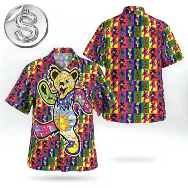 Grateful Dead Psychedelic Dancing Bear All Over Print 2025 Aloha Summer Beach Hawaiian Shirt