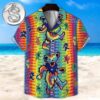 Grateful Dead Red & Purple Sunset Palm Trees 2025 Summer Hawaiian Shirt