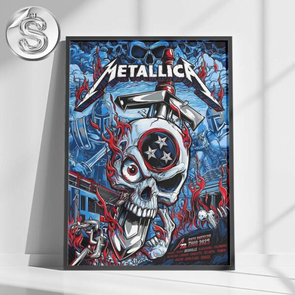 Metallica M72 Nashville Pop Up Shop Poster For Nissan Stadium M72 North America Tour 2025 Home Decor Poster Canvas