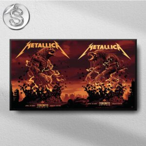 Metallica M72 World Tour At Toronto Canada Full Show Combined Poster For The Rogers Center In Ontario On April 24th And 26th 2025 Monsters Of Rock Art Work By John Guydo Wall Decor Poster Canvas