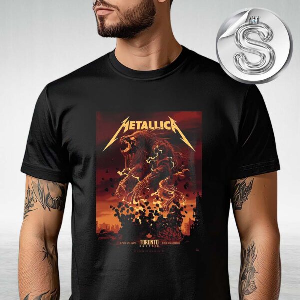 Metallica M72 World Tour At Toronto Canada Poster For The Rogers Center In Ontario On April 26 2025 Monsters Of Rock Art Work By John Guydo Unisex T-Shirt