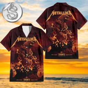 Metallica M72 World Tour Toronto Hawaiian For The Rogers Center In Ontario On April 24t 2025 Monsters Of Rock Art Work By John Guydo 2025 Aloha Summer Beach Hawaiian Shirt