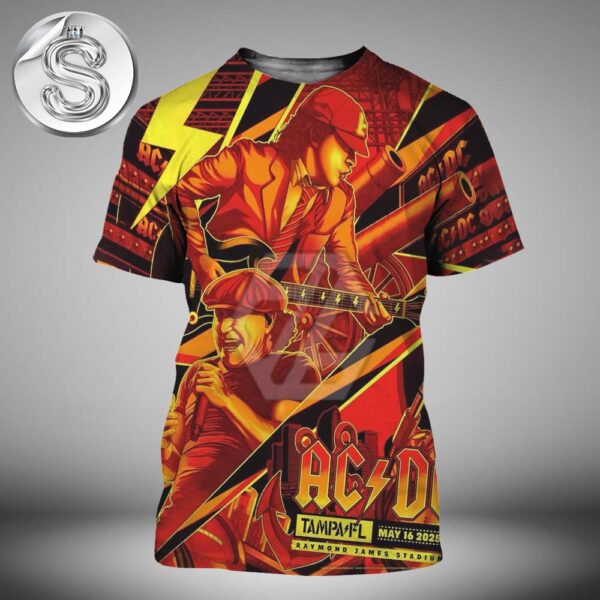 ACDC Power Up Tour 2025 Show At Raymond James Stadium In Tampa FL On May 16th 2025 All Over Print Shirt