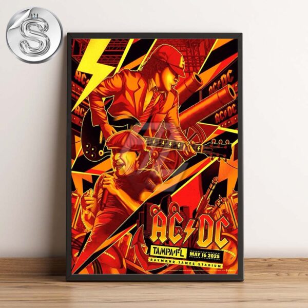ACDC Power Up Tour 2025 Show At Raymond James Stadium In Tampa FL On May 16th 2025 Home Decor Poster Canvas