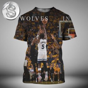 Anthony Edwards Wolves In Five Shot Timberwolves Vs Warriors NBA Playoffs 2025 Highlight Photo All Over Print Shirt
