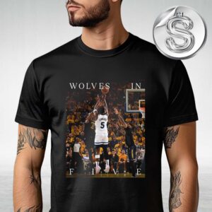 Anthony Edwards Wolves In Five Shot Timberwolves Vs Warriors NBA Playoffs 2025 Highlight Photo Unisex T-Shirt