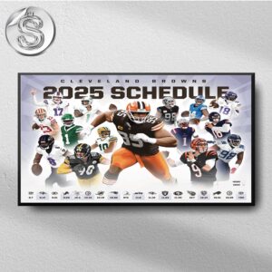 Cleveland Browns 2025 NFL Schedule Week 1 To 18 Matchups Game Dates Home Decor Poster Canvas