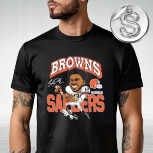 Cleveland Browns Shedeur Sanders 2025 NFL Draft Caricature Player Graphic Unisex T-Shirt