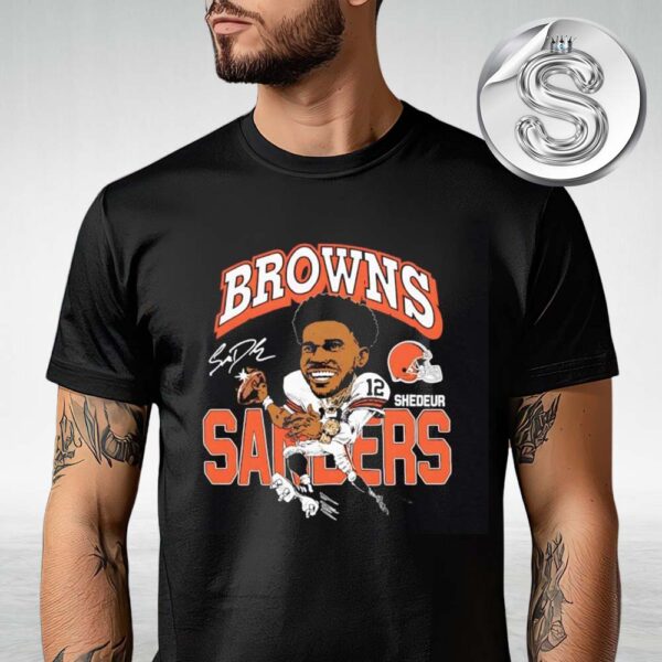 Cleveland Browns Shedeur Sanders 2025 NFL Draft Caricature Player Graphic Unisex T-Shirt