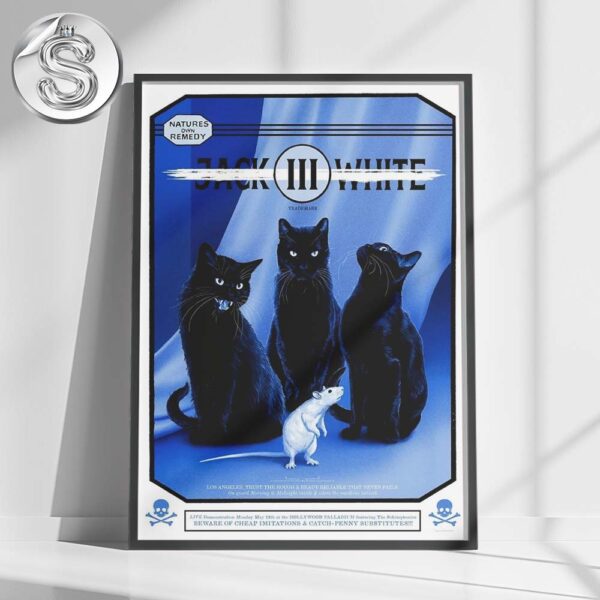 Jack White Live Show Music At The Hollywood Palladium In LA On May 12th 2025 Show Home Decor Poster Canvas