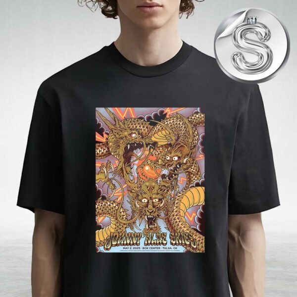 Johnny Blue Skies Music Poster For Bok Center In Tulsa OK On May 2th 2025 Unisex T-Shirt
