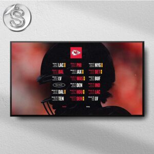 Kansas City Chiefs 2025 NFL Schedule Week 1 To Week 18 Matchups Home Decor Poster Canvas