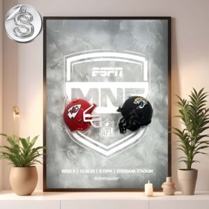Kansas City Chiefs Vs Jacksonville Jaguars For Monday Night Football At The Bank Stadium On Week 5 October 6th 2025 NFL Season Home Decor Poster Canvas