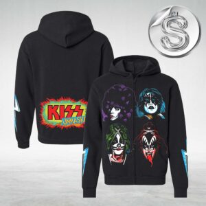 Kiss Unmasked All Over Print Zip Hoodie