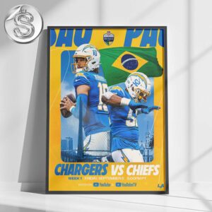 Los Angeles Chargers Vs Kansas City Chiefs Matchups On Week 1 Friday September 5th NFL Schedule 2025 Home Decor Poster Canvas