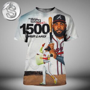 Marcell Ozuna From Atlanta Braves Reached 1500 Career Games In History MBL Season All Over Print Shirt