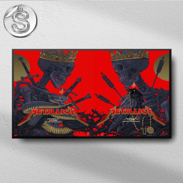 Metallica M72 Sonic Temple Full Show Combined Posster For Historic Crew Stadium In Columbus OH On May 9 And 11 2025 No Repeat Weekend Festival Home Decor Poster Canvas