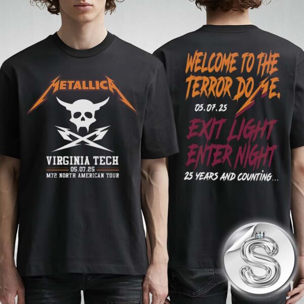 Metallica M72 Virginia Teach North Amercian Tour On May 7th 2025 Two Sides Unisex T-Shirt