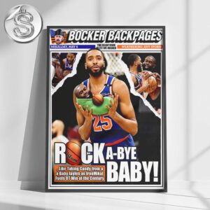 Mikal Bridges And Baby Jaylen Bocker Backpages Rock A Bye Baby NBA Season 2025 Home Decor Poster Canvas