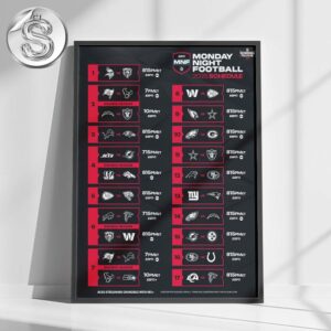 Monday Night Football 2025 NFL Schedule Matchup Home Decor Poster Canvas
