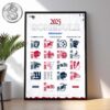 New York Giants 2025 NFL Schedule Season Week 1 To Week 18 Matchups Home Decor Poster Canvas