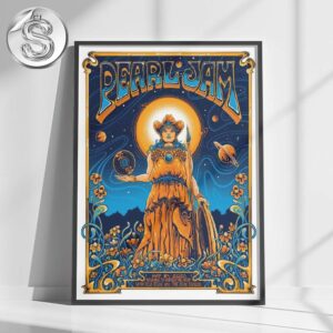 Pearl Jam Dark Matter US Tour 2025 Poster Live Show At Bridgestone Arena In Nashville TN On May 8th 2025 Art By Helen Kennedy Event Home Decor Poster Canvas