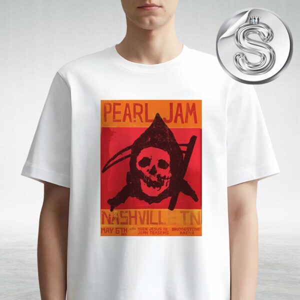 Pearl Jam Event Poster Live Show For Bridgestone Arena In Nashville TN On May 6th 2025 Art By Matt Eddmenson Unisex T-Shirt
