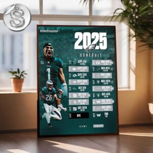 Philadelphia Eagles 2025 NFL Schedule Week 1 To 18 Matchups Game Dates Home Decor Poster Canvas