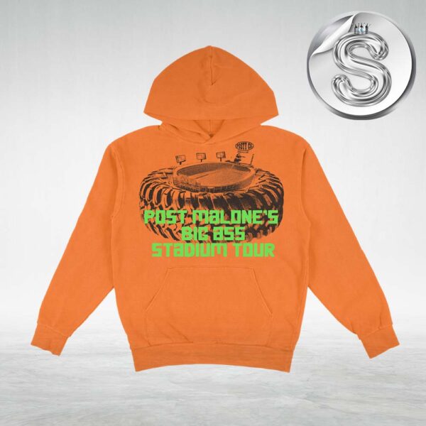 Post Malone Big Ass Stadium Tour Orange Unisex Hoodie