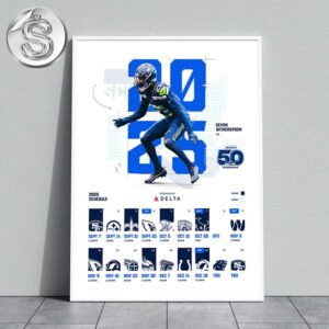 Seattle Seahawks 2025 NFL Season Full Schedule Matchups Home Decor Poster Canvas